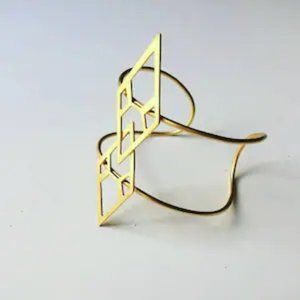 Gold Plated Geometric Cuff Bracelet